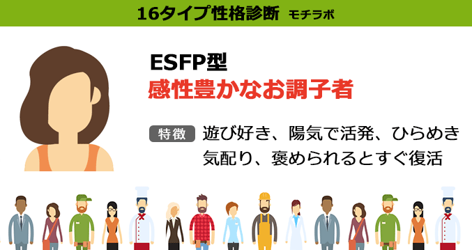 ESFP「感性豊かなお調子者」の特徴【16タイプ性格診断】